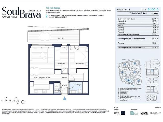 Piso en venta en calle Passapera, Lloret de Mar, de 80 m² 2 habitaciones por 309.400