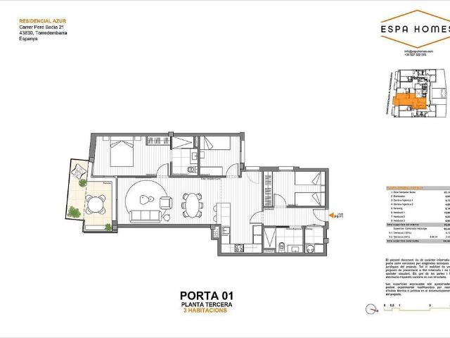 Piso en venta en calle Pere Badia, Torredembarra, de 103 m² 3 habitaciones por 300.000
