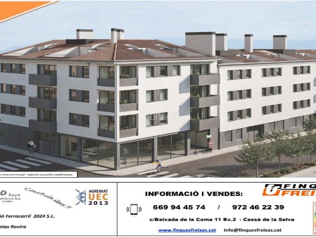 Piso en venta en Cassà de la Selva. PIS DE 85 m2 DE 2 HABiTACIONS UBICAT EN PROMOCIÓ EN CONSTRUCCIÓ A PASSEIG FERROCARRIL DE CASSÀ DE LA SELVA. Pisos Cassà de la.