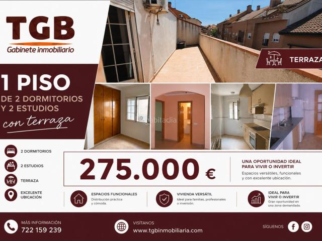 Piso en venta en Ciempozuelos, Casco Antiguo Norte. 1 Piso Principal 86 m const. Con 2 habitaciones, ideal para alquilar a largo plazo. 2 Estudios Independientes 28 m y 22 m const. Pisos.