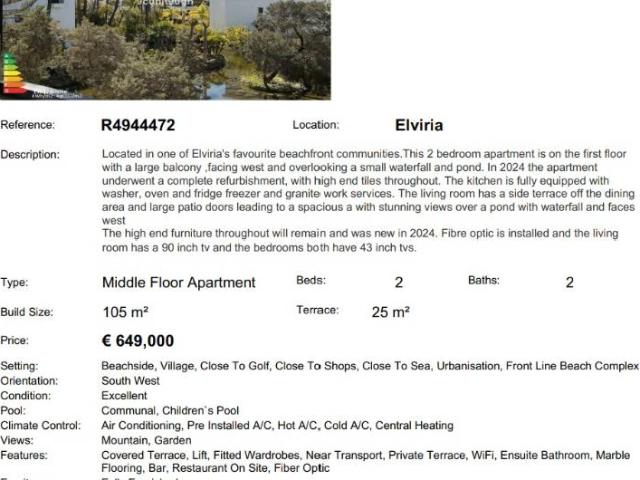 Piso en Venta en Elviria