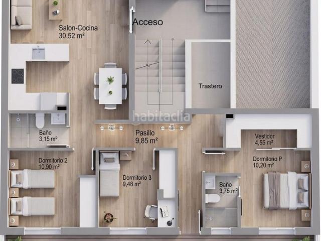 Piso en venta en Gabias Las, Híjar. PISO DE 3 DORMITORIOS Y PATIO EN LAS GABIAS. Pisos Gabias.