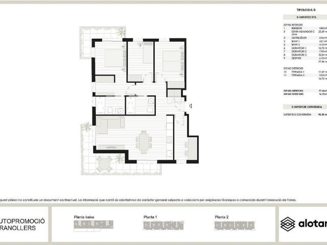 Piso en venta en Granollers, de 93 m² 3 habitaciones por 335.000