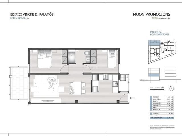 Piso en venta en Palamós, Sant Joan Vilarromà Costa Brava. Terraza y piscina comunitaria. Pisos.