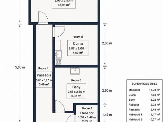 Piso en venta en Santa Margarida de Montbui, de 60 m² 2 habitaciones por 125.000