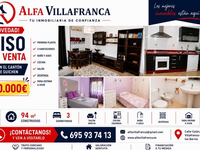 Piso en venta en Villafranca de los Barros. PISO POR TAN SOLO 50.000. Pisos Villafranca de los.