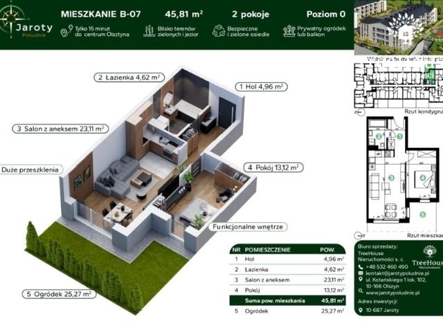 Podłużna 45,81 m², Olsztyn