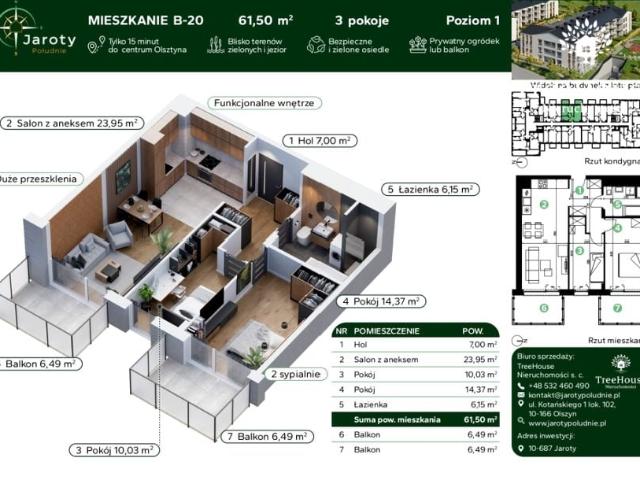 Podłużna 61,50 m², Olsztyn