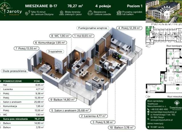 Podłużna 78,27 m², Olsztyn