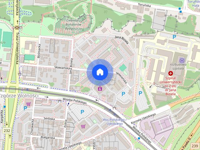Pokój nowoczesny Wzgórze Wolności Biziela Zielone Arkady stancja umeblowany