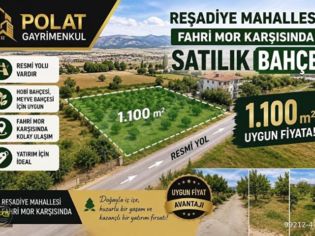 POLAT GAYRİMENKUL'DEN REŞADİYE MAHALLESİ'NDE FAHRİ MOR KARŞISINDA SATILIK BAHÇE Develi'nin de