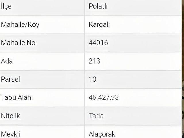 POLATLI TEMELLİ ARASI ANAYOLA SIFIR KONUMLU YATIRIMLIK ARSA