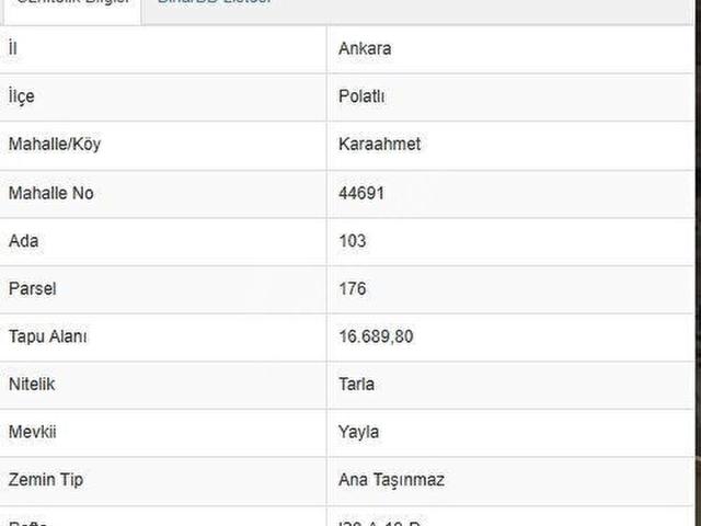 POLATLIDA TEK TAPU 16.689 M2 SATILIK TARLA !