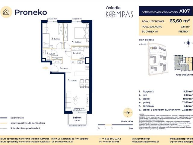 Polecam nowoczesne 3 pokojowe mieszkanie 63,6 m² w Gdańsku