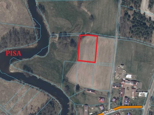 Polecam działkę 3003 m² w Serwatkach z dostępem do rzeki Pisa