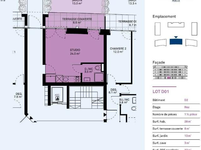 Spacieux studio NEUF avec terrasse et jardinet | dreamo. Ch