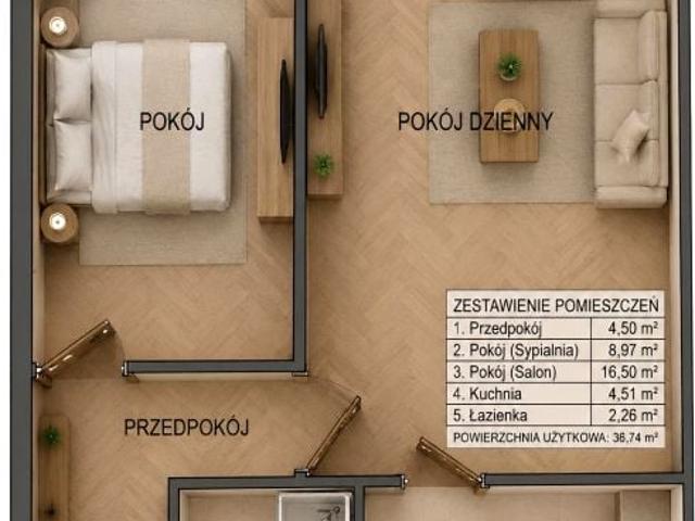 Potulicka 36,74 m², Szczecin