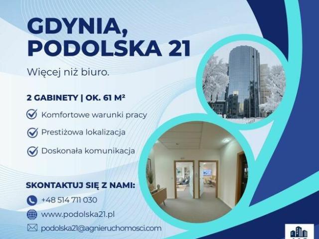 Powierzchnia biurowa centrum Gdyni Podolska 21, 61m2