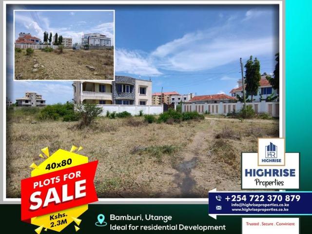 Plot for sale in Bamburi Utange