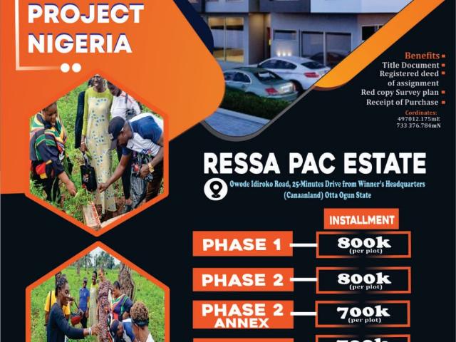 Plots of land for sale at ressa pac estate, ogun state list property