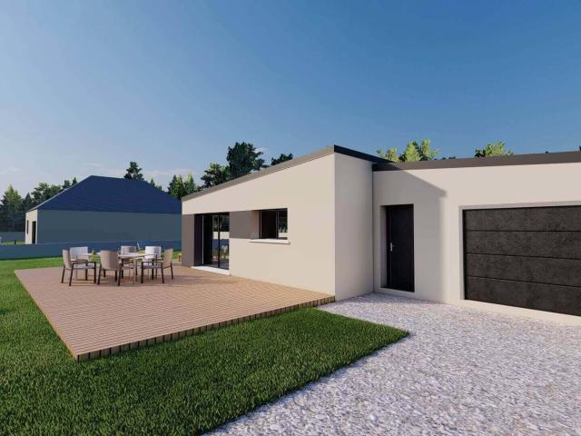 Plain pied en L sur un terrain de 956m² à Chérencé le Héron