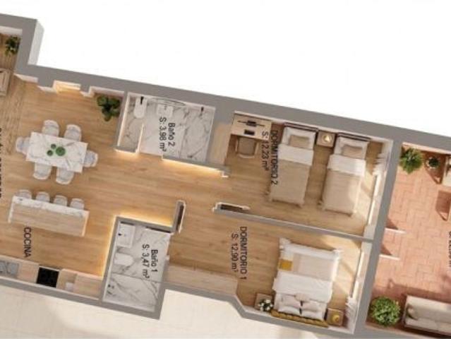 PLANTA BAJA CON TERRAZA PRIVADA DE 23 M²
