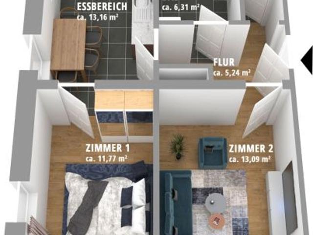Provisionsfrei+Modernisierte 2 Zimmer Wohnung in Lauchheim