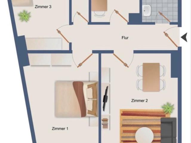 Provisionsfreie 3 Zimmerwohnung mit Südbalkon und EBK vermietet