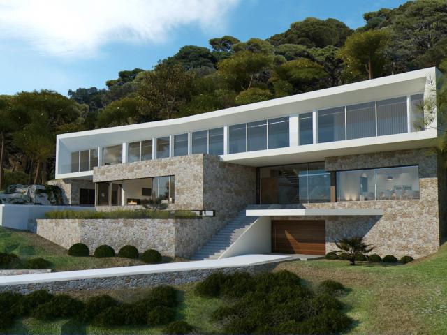 Proyecto de una construcción nueva con vistas parciales al mar en Sol de Mallorca