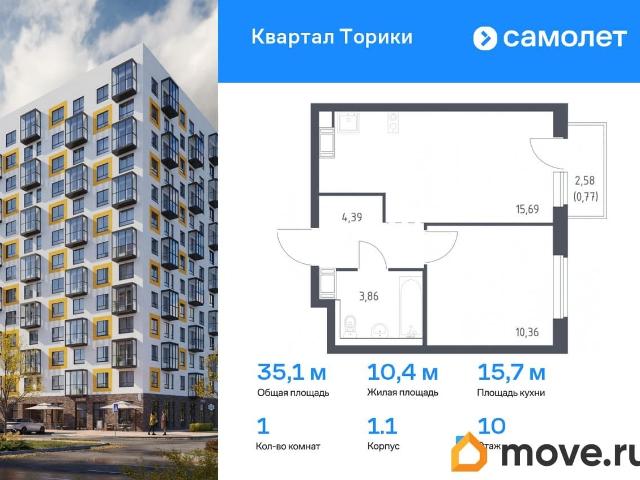 продажа жилая Новогорелово ул. жилой комплекс Квартал Торики, к1.1