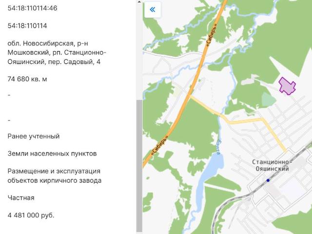 продажа коммерческая Станционно Ояшинский рпосёлок Садовый переулок, 4