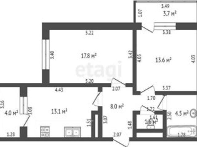 Продажа 2 комнатной, улица Героев Разведчиков, 11/5