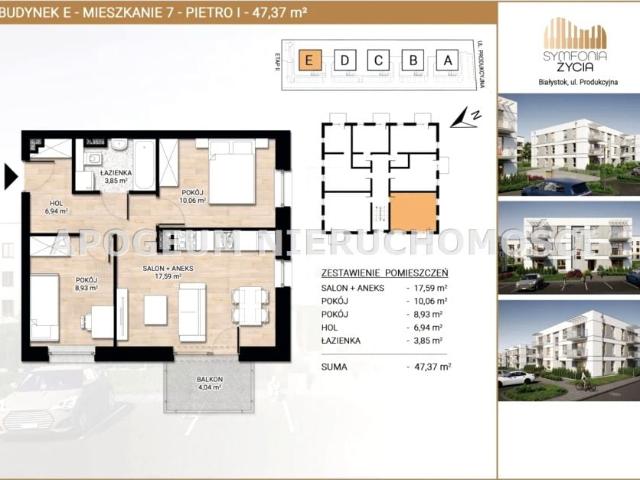Produkcyjna 47,37 m², Białystok