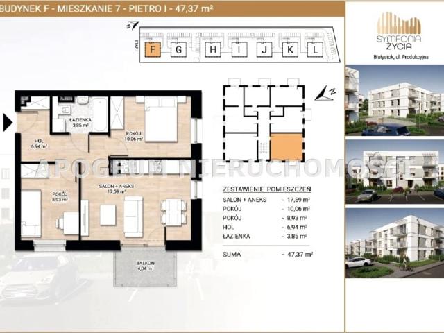 Produkcyjna 47,37 m², Białystok