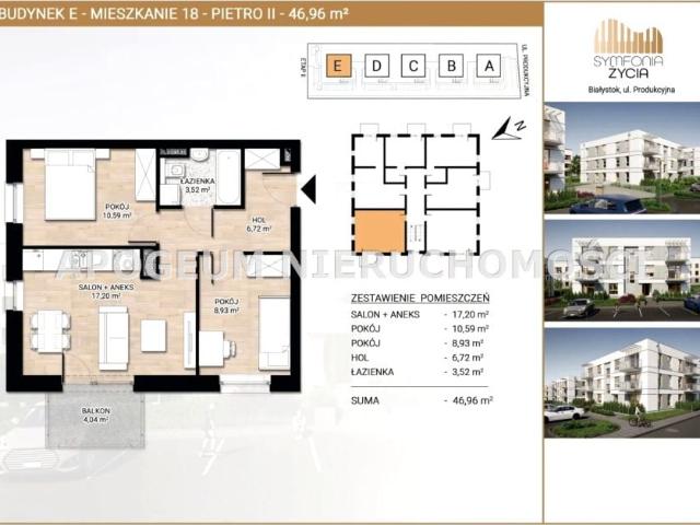 Produkcyjna 46,96 m², Białystok