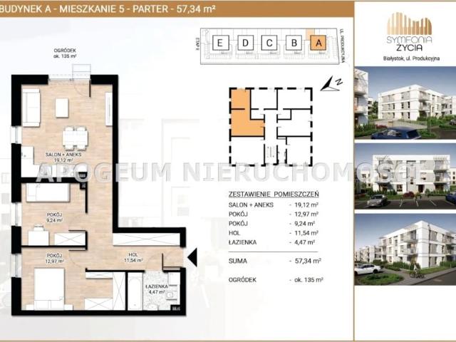 Produkcyjna 57,34 m², Białystok