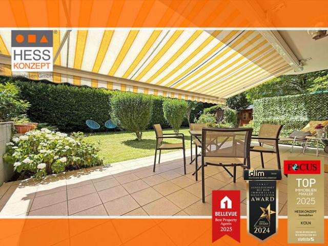 PROFI FILM ANSCHAUEN: Modernisierte Süd Gartenterrassen Wohnung, separater 40qm Hobbyraum + Garagenstellplatz