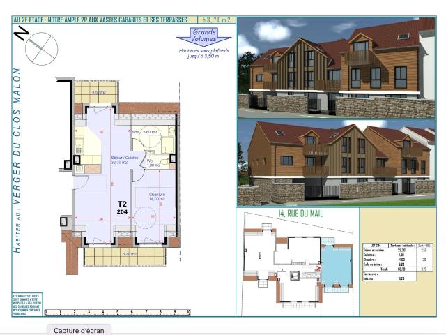 PROGRAMME NEUF 2 PIECES EN DERNIER ETAGE 11.20M2 DE BALCON 1 PARKING