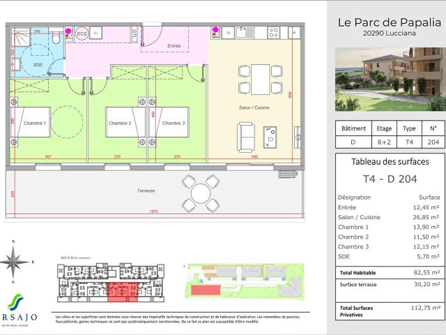 Programme Neuf Appartements avec terrasse Le Parc Papalia Lucciana