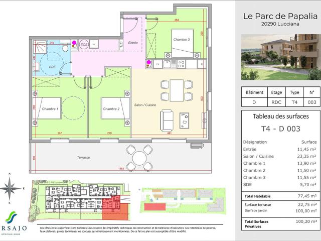 Programme Neuf Appartements avec terrasse Le Parc Papalia Lucciana