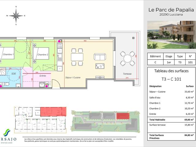Programme Neuf Appartements avec terrasse Le Parc Papalia Lucciana