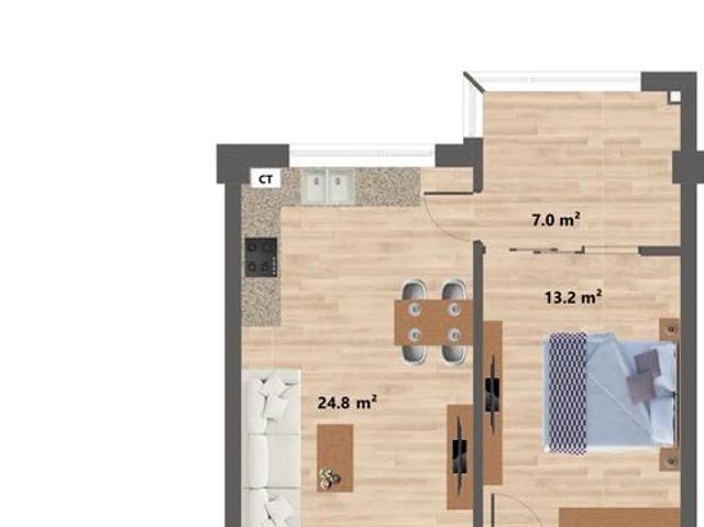 Proiect NOU Sun Residence Apartament 2 camere TIP 8 60 Mp