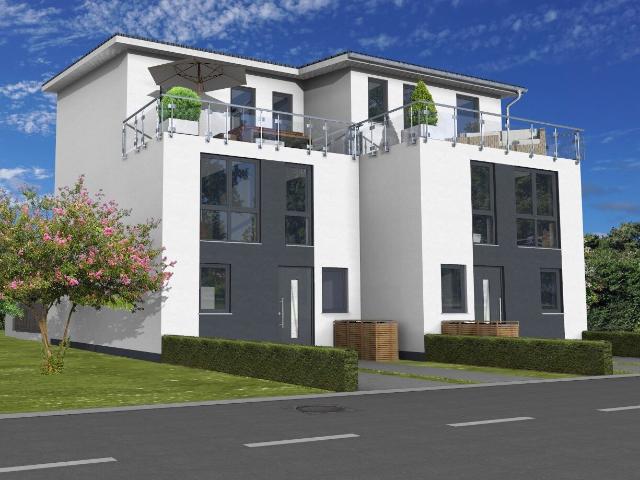 Projektierter Neubau, ca.147m² WFL, 5 Zimmer Reihenhaus, 2 Bäder, GäWc, Dachterrasse, Südost Garten mit Terrasse,sehr energiesparend in OF Bieber