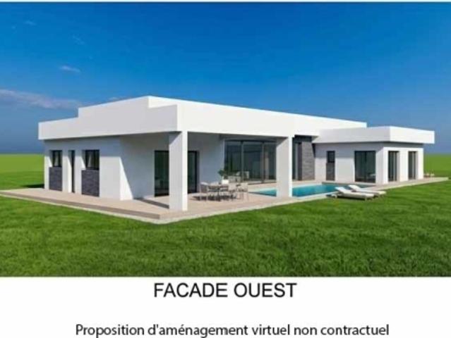 Projet de construction à finir pour villa californienne de plain