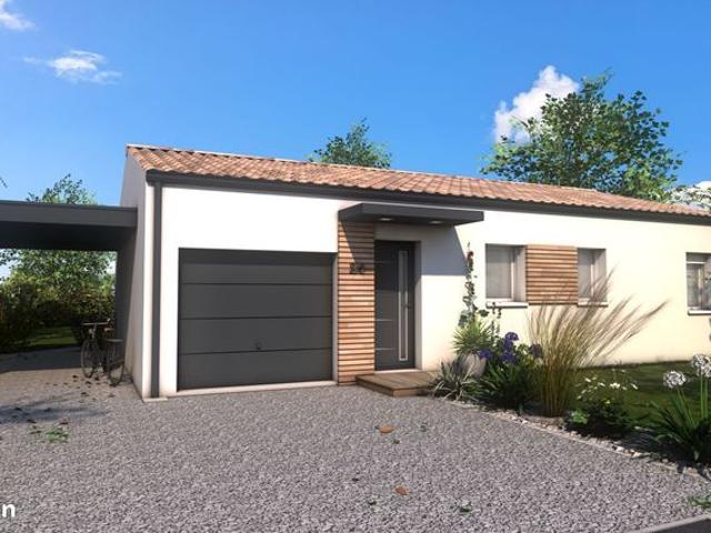 Projet de construction d'une maison 3 chambres de 80 m² sur un terrain à bâtir de 741 m2 à CHERAC 1