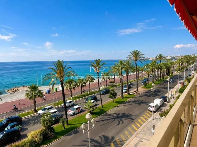 Promenade des Anglais, 3 pièces 112 m2, terrasse sud, vue mer