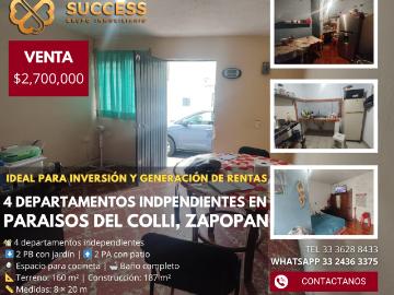 Propiedad con 4 Departamentos en Venta – Paraísos del Colli, Zapopan
