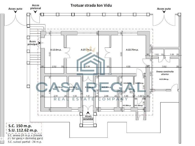 Proprietate unica de vanzare central + 1215mp teren