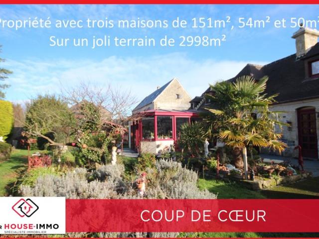 Propriété avec trois maisons, sur un joli terrain de 2998m²