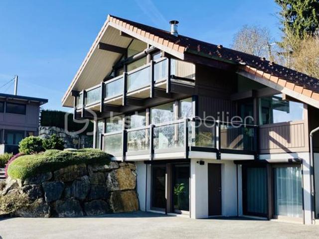 Propriété d’architecte Dunoyer – Panorama alpin exceptionnel, piscine & double habitation – Proche Annecy / Genève / Chamonix